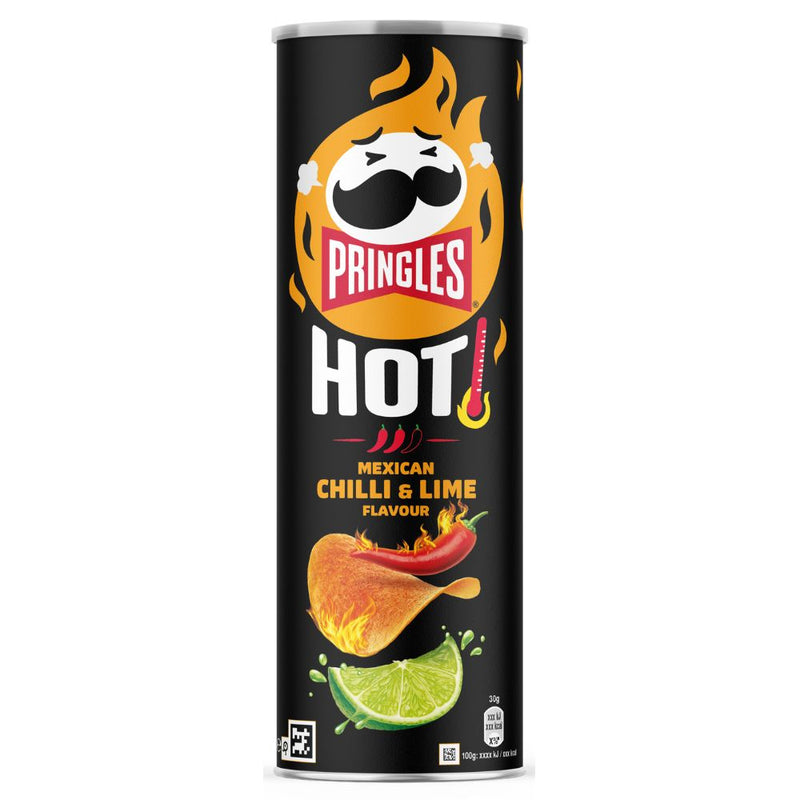 Confezione da 19, patatine al gusto di chili e lime da 160g Pringles.