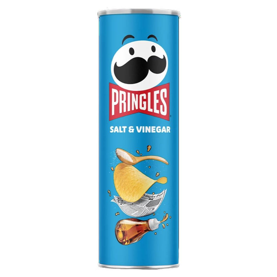 Confezione da 19 di Pringles Salt & Vinegar da 165g.