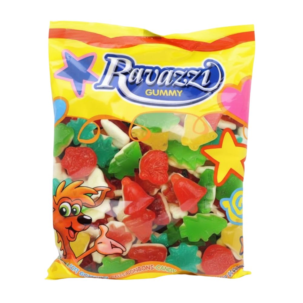 Ravazzi Natale Happy Mix Fruit, caramelle gommose al gusto di frutta (Confezione da 1kg)