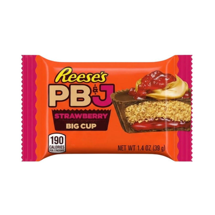 Confezione da 16 di Reese's Big Cup PB&amp;J Strawberry da 39g.