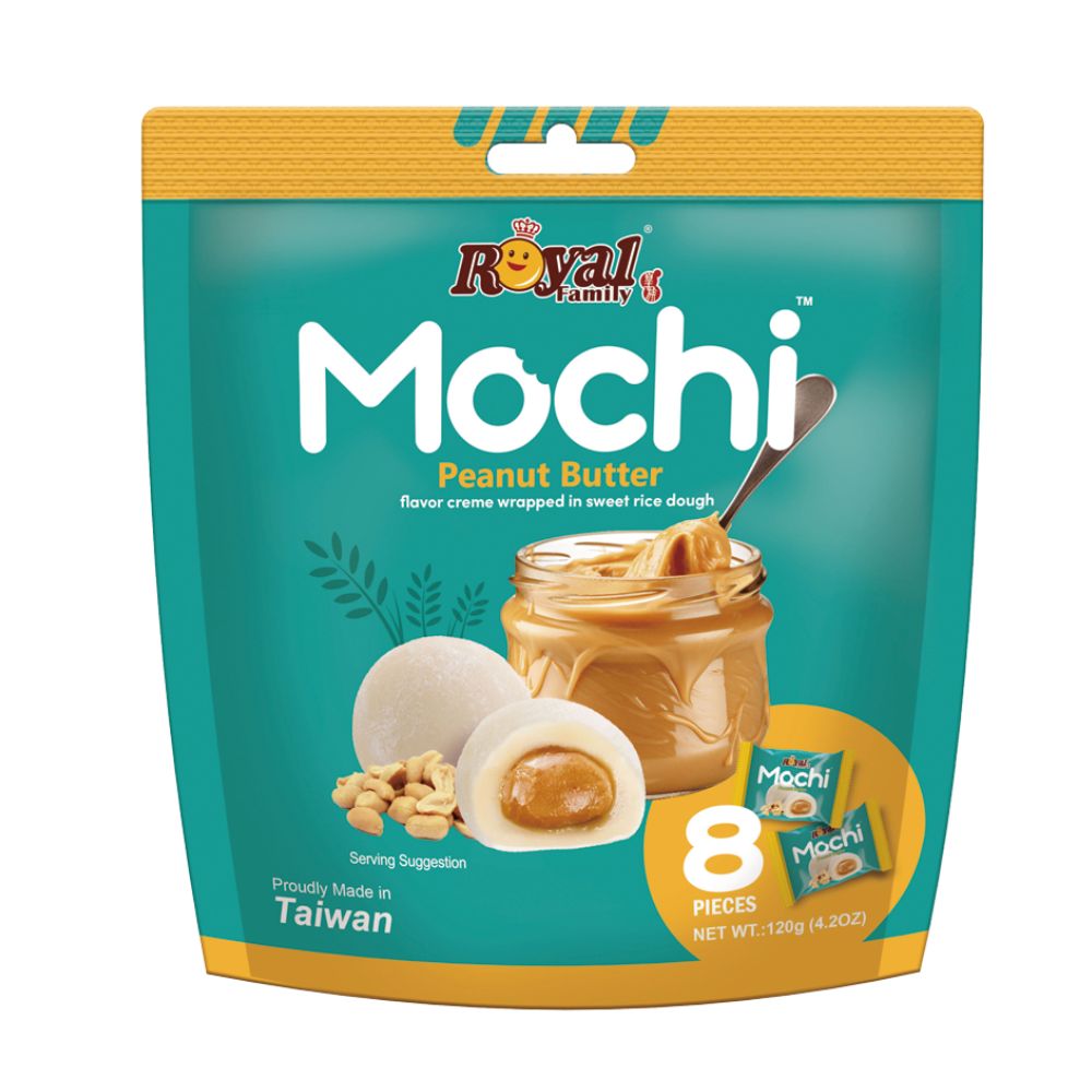 Confezione da 12, mochi al gusto di burro di arachidi da 120g Royal Family.