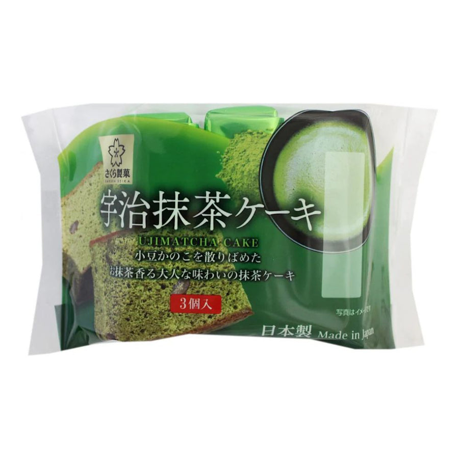 Confezione da 12 di Sakura Seika Uji Matcha Cake da 120g.