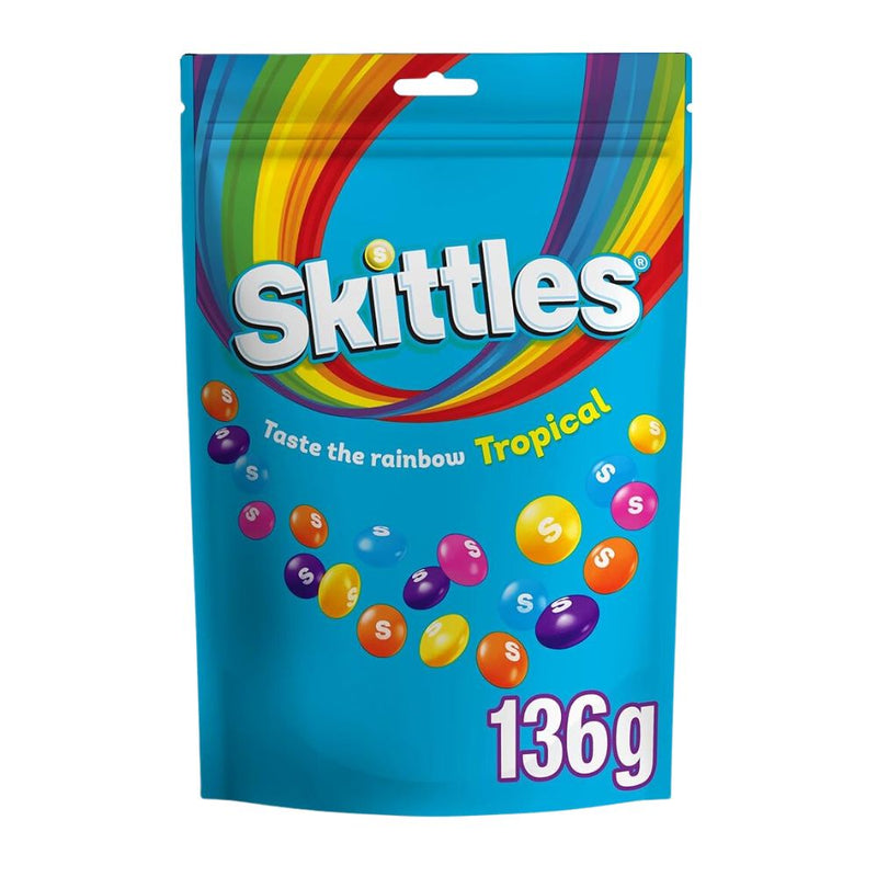 Confezione da 15, caramelle gommose al gusto di frutta tropicale da 136g Skittles.