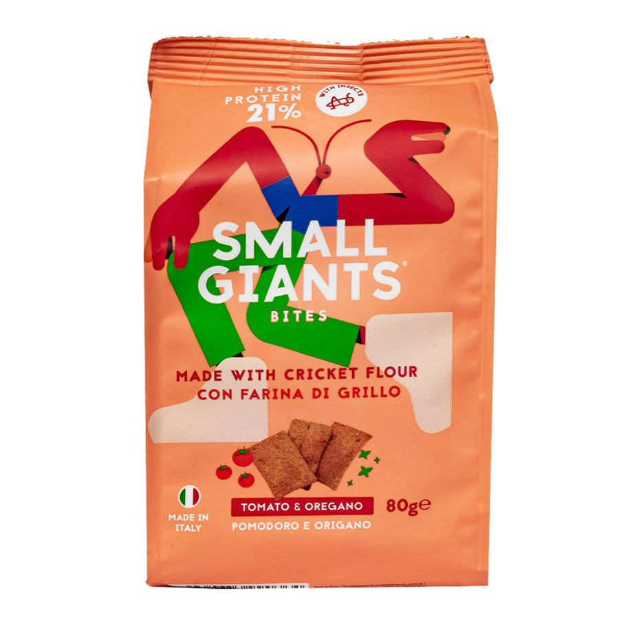 Confezione da 8, bites aromatizzati al pomodoro e origano Small Giants.