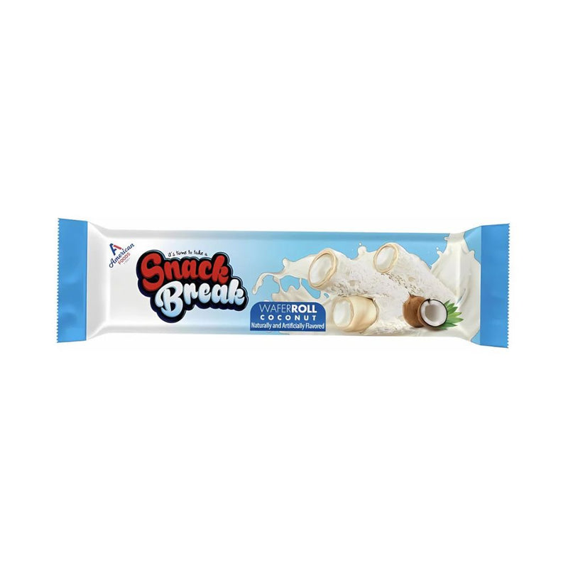 Confezione da 24, Snack Break Wafer Roll With Coconut da 18g.