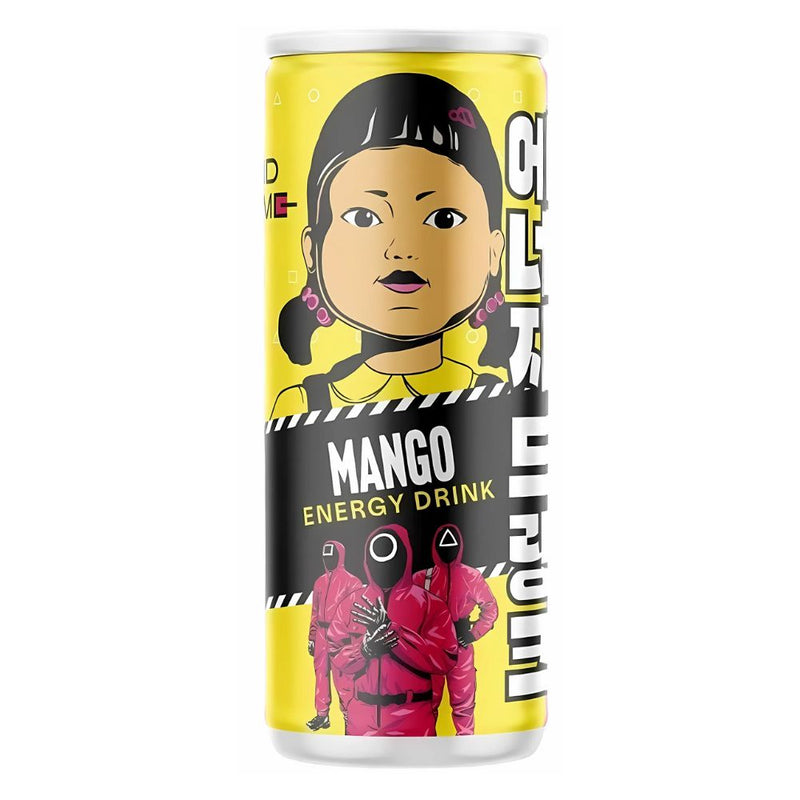 Confezione da 24, Bevanda energetica gassata al gusto di mango da 250ml.