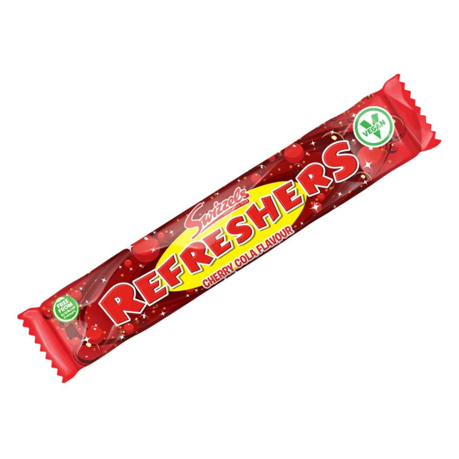 Swizzels Refreshers Chew Bar Cherry Cola, caramella al gusto di ciliegia e cola da 18g