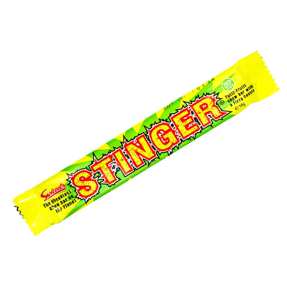Swizzels Stinger Chew Bar Tutti Frutti, caramella gommosa al gusto di frutta da 18g (Confezione da 60)