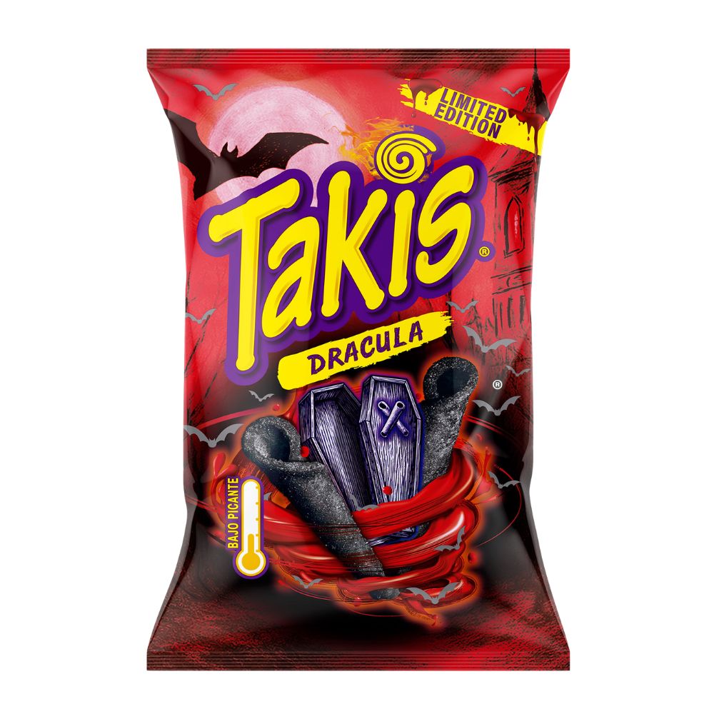 Takis Dracula Limited Edition, Tortillakrümel mit Teriyaki-Geschmack, 100 g (18er-Pack)