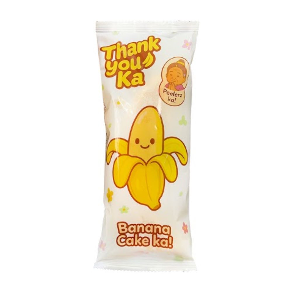 Thank You Ka Banana Cake Peelerz, torta sbucciabile a forma e al gusto di banana da 65g (Confezione da 16).