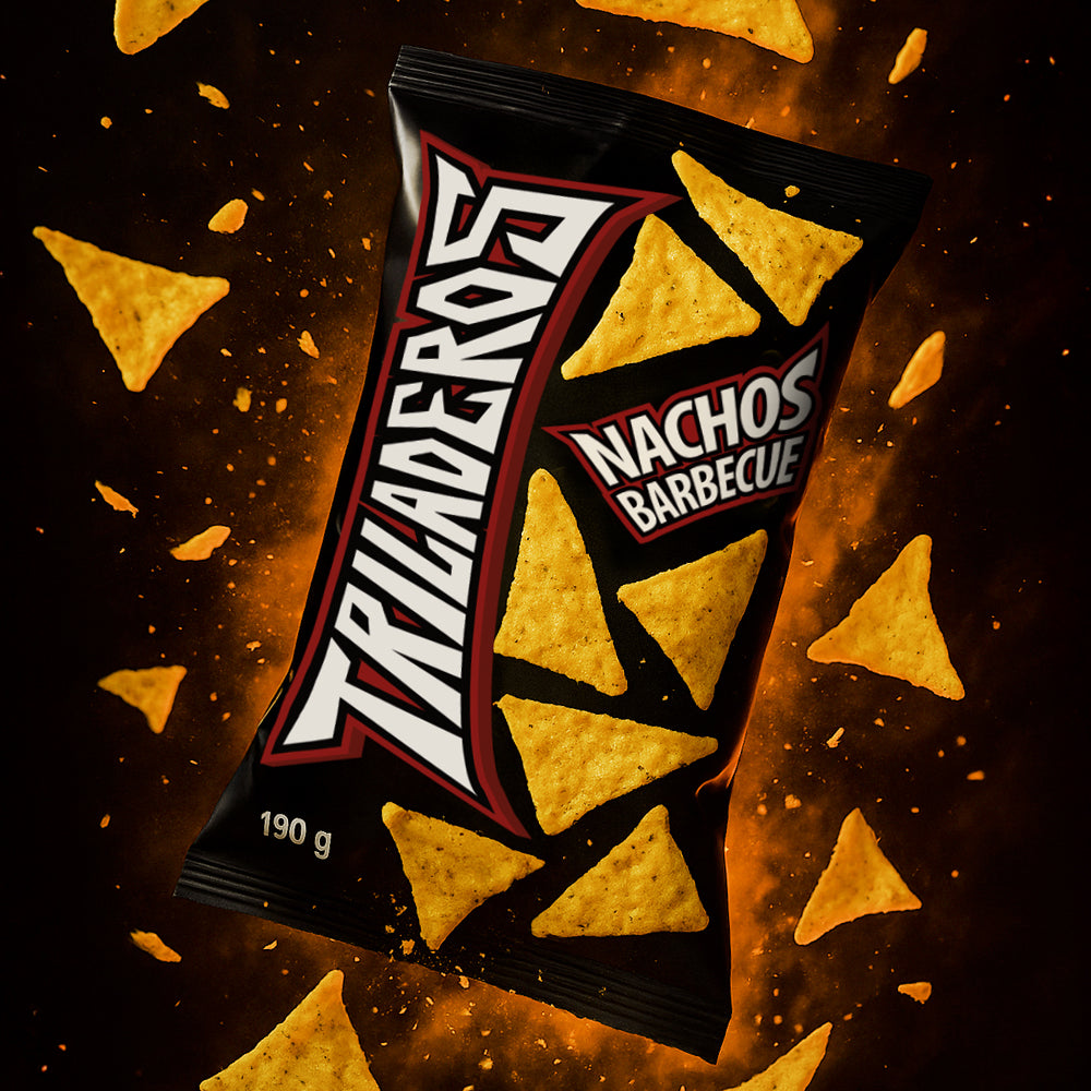 Triladeros Nachos BBQ, barbecue nachos 190g (Pack of 16) 