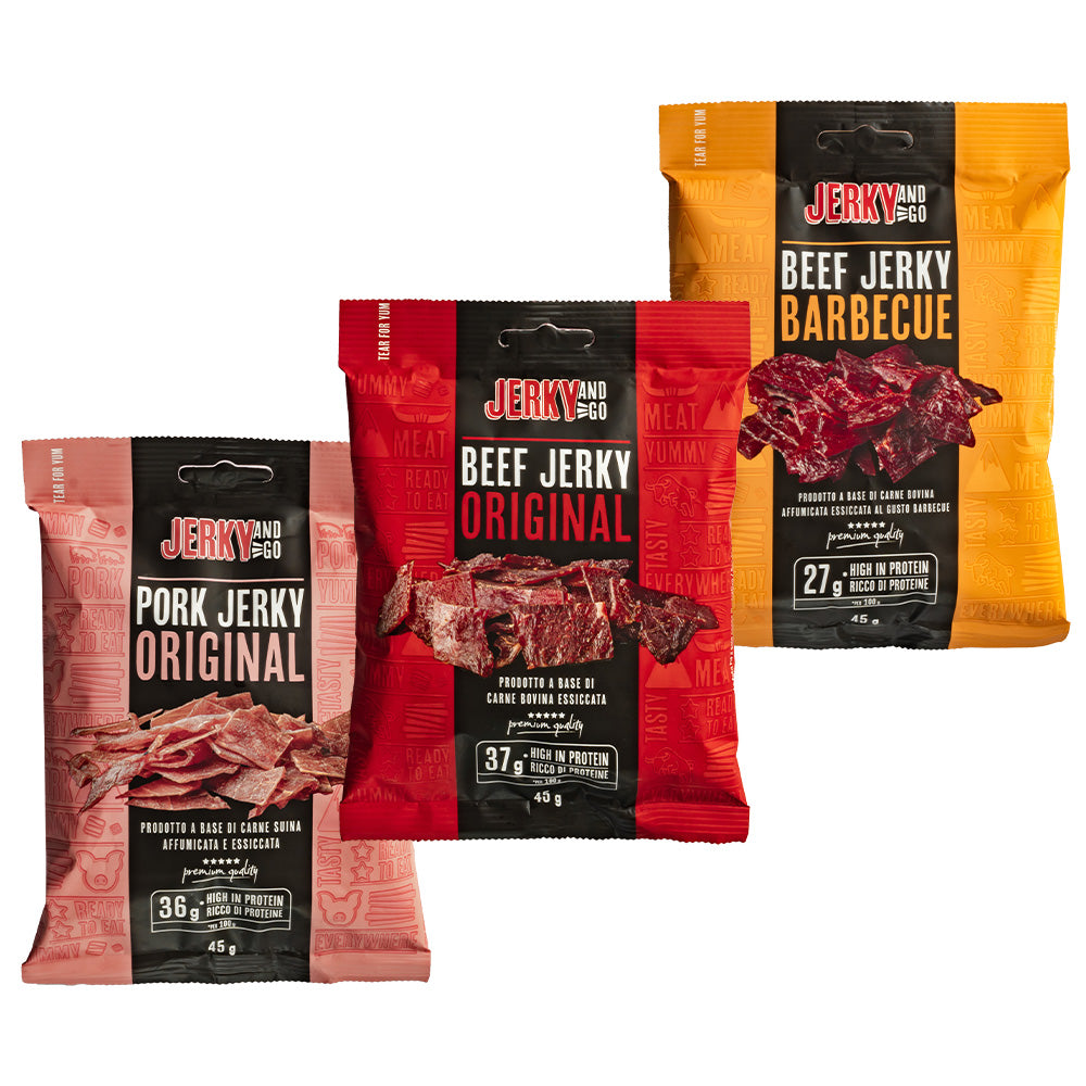 Wholesale Jerky and Go Beef Jerky Original + Beef Jerky Barbecue + Pork ...