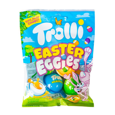 Confezione da 12, caramelle gommose ripiene da 75g Trolli.