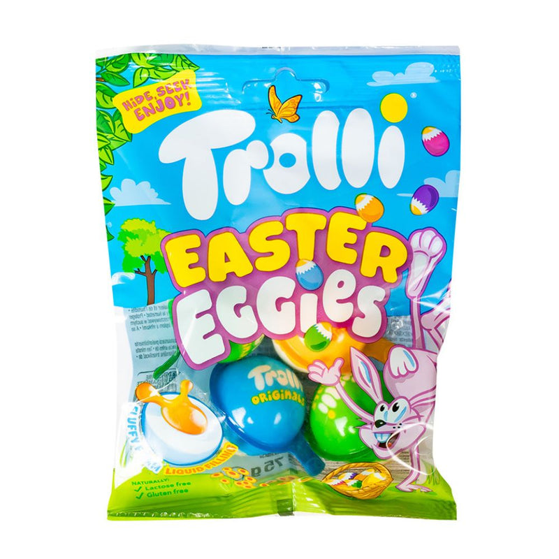 Confezione da 12, caramelle gommose ripiene da 75g Trolli.