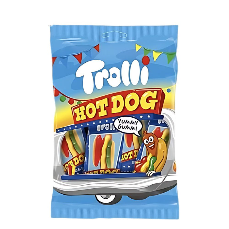 Confezione da 8, caramelle a forma di Hot Dog da 54g Trolli.