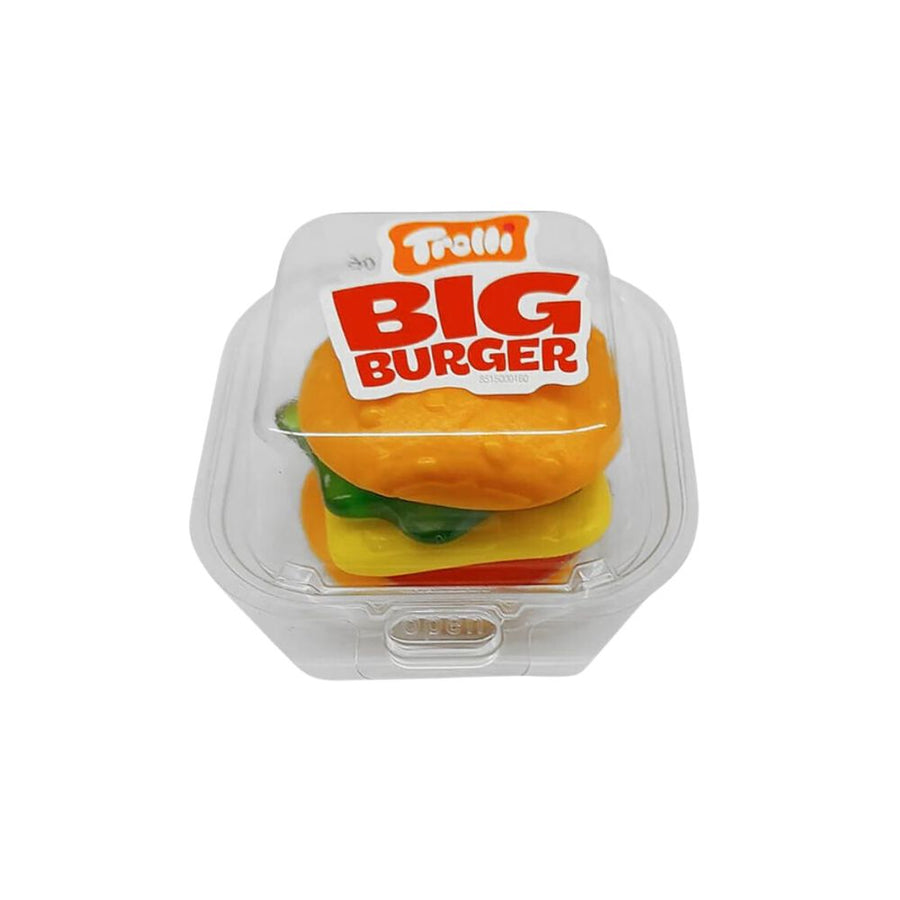 Confezione da 24, caramelle a forma di burger da 50g Trolli.