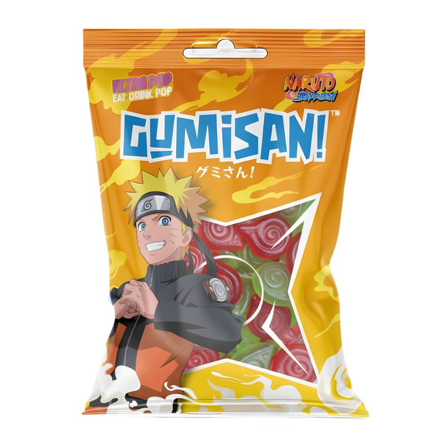 Confezione da 24, caramelle gommose al gusto di ciliegia e mela da 60g Naruto.