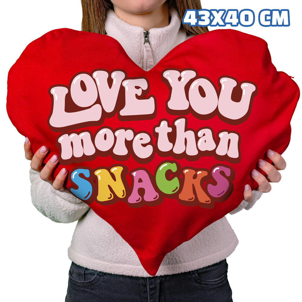 Valentine’s Heart XL, coussin en forme de cœur avec 40 snacks sucrés et salés surprises 