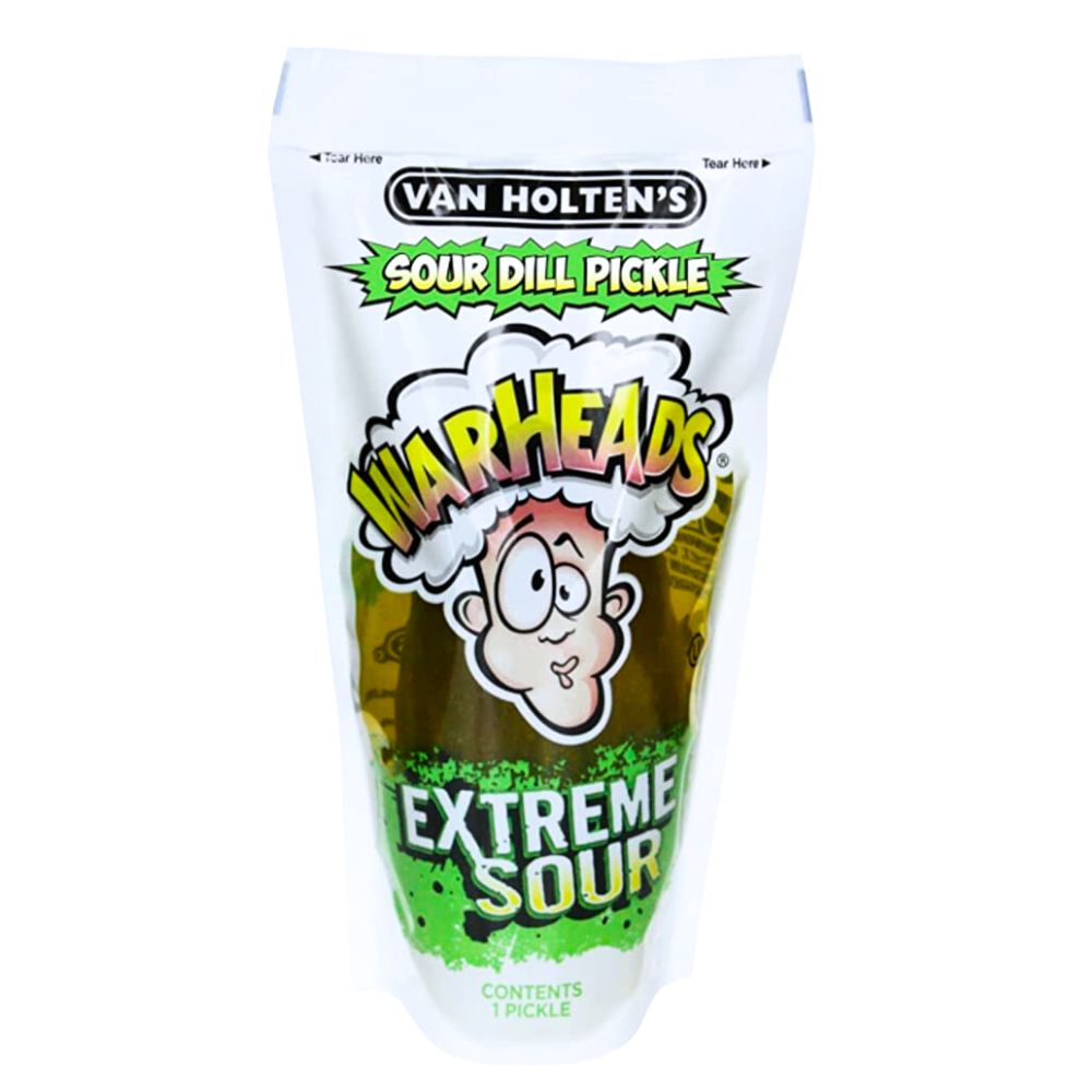 Confezione da 12 di cetriolo sottaceto Van Holtens Warheads