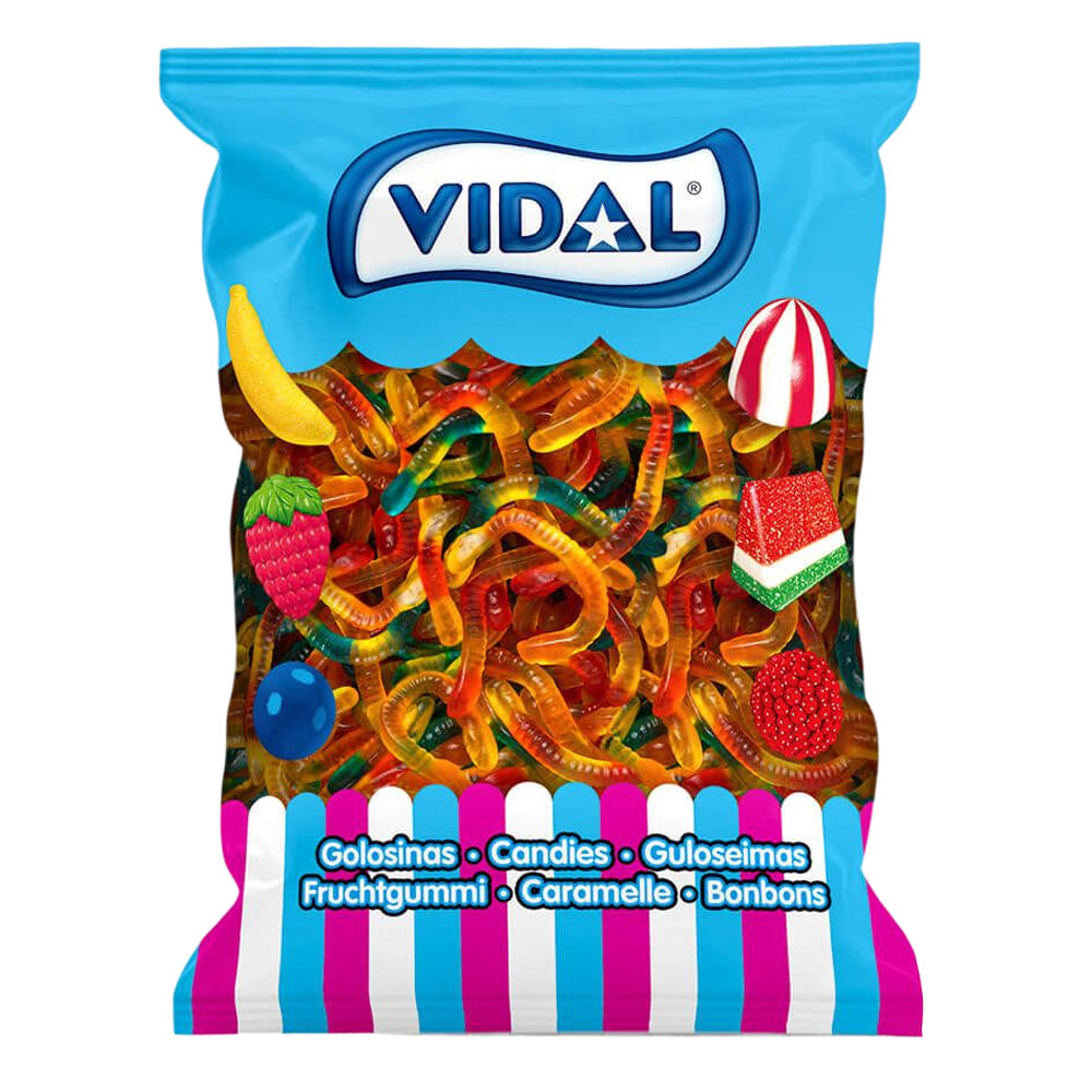 Vidal Big Worms, caramelle gommose (Confezione da 1kg)