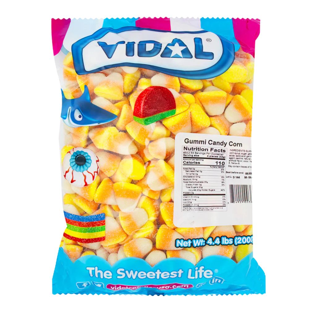 Confezione da 2kg, caramelle gommose al gusto di vaniglia e caramello.