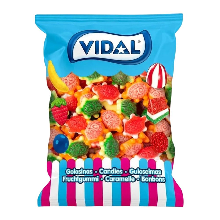 Confezione da 1kg, caramelle gommose al gusto di vaniglia Vidal.