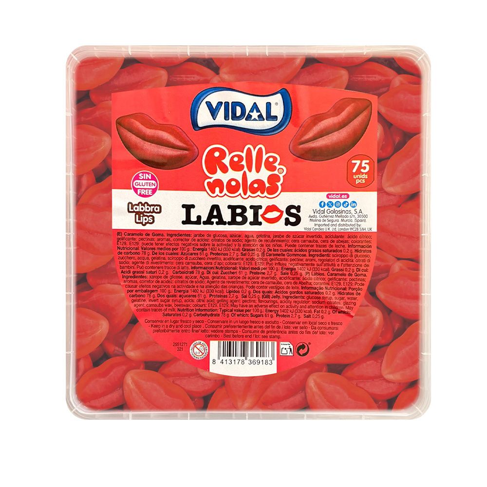 Confezione da 820g, caramelle gommose Vidal.