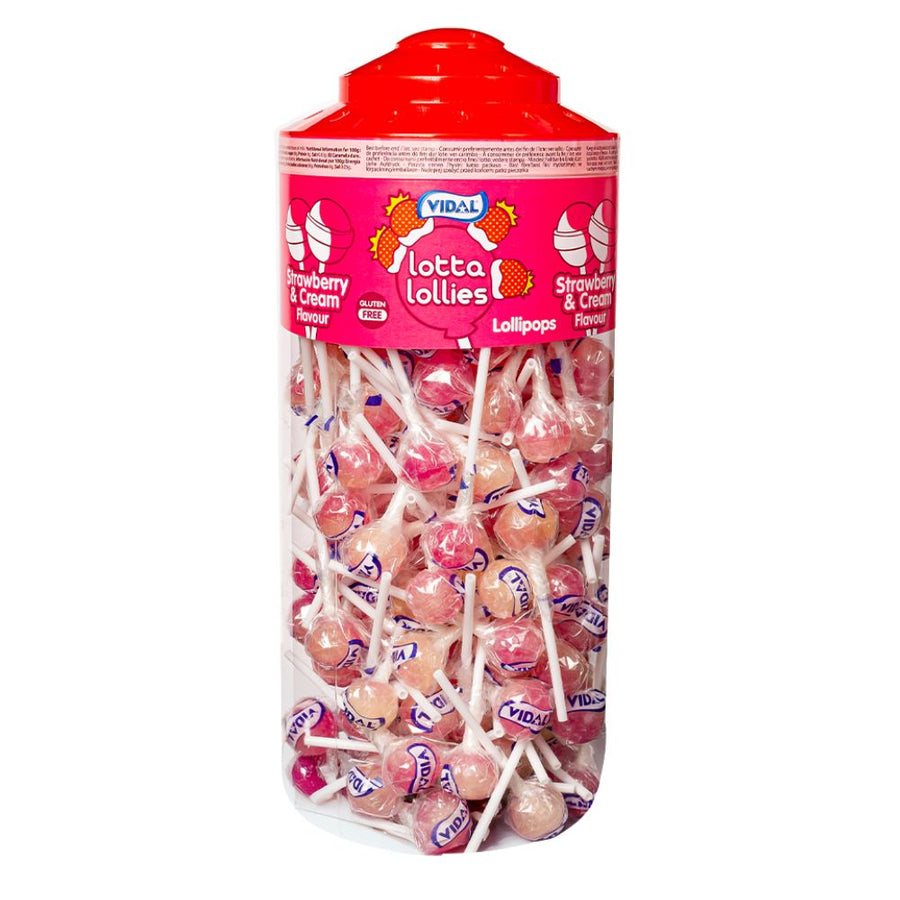 Confezione da 150, caramella al gusto di fragola e crema da 8g Vidal.