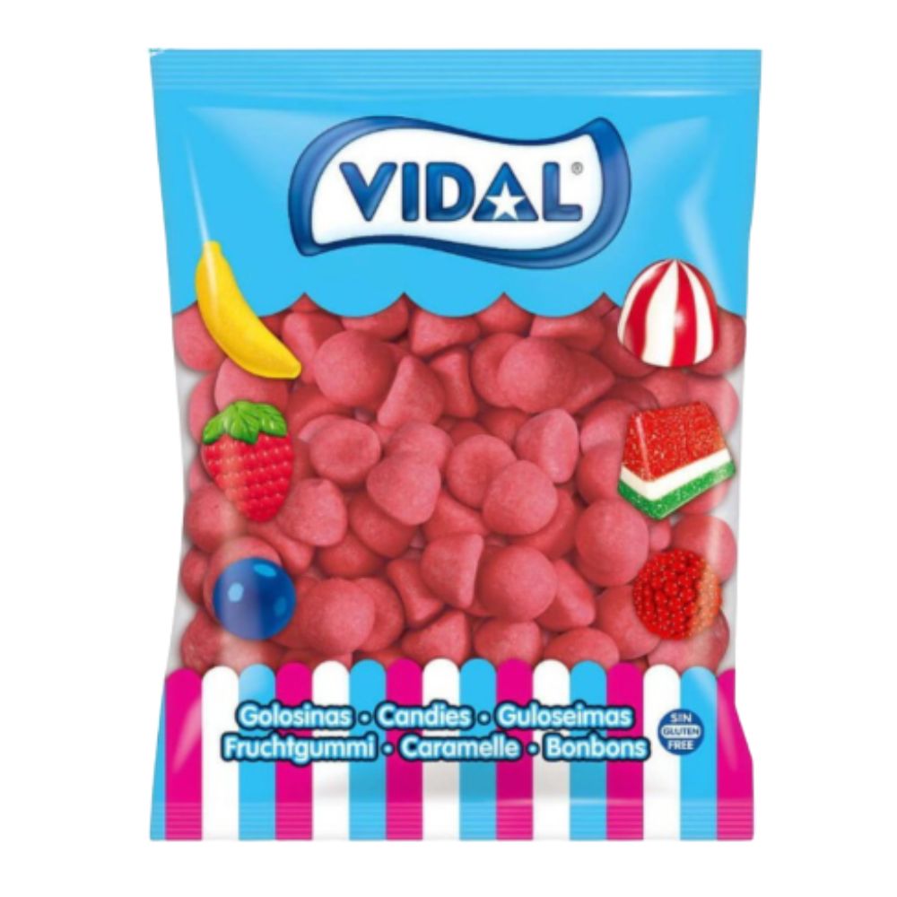 Confezione da 1kg, caramelle gommose al gusto di fragola Vidal.