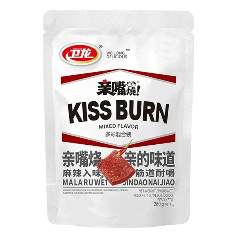 Wei-long Kiss Burn Mixed Flavor, tranches à base de blé saveurs mixtes de 260g (Lot de 20) 