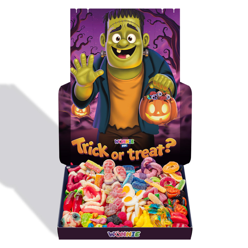 Wunnie box Special "Happy Halloween" Frankie, gummy candy box with 18 classic and themed flavors - 1.8 kg 