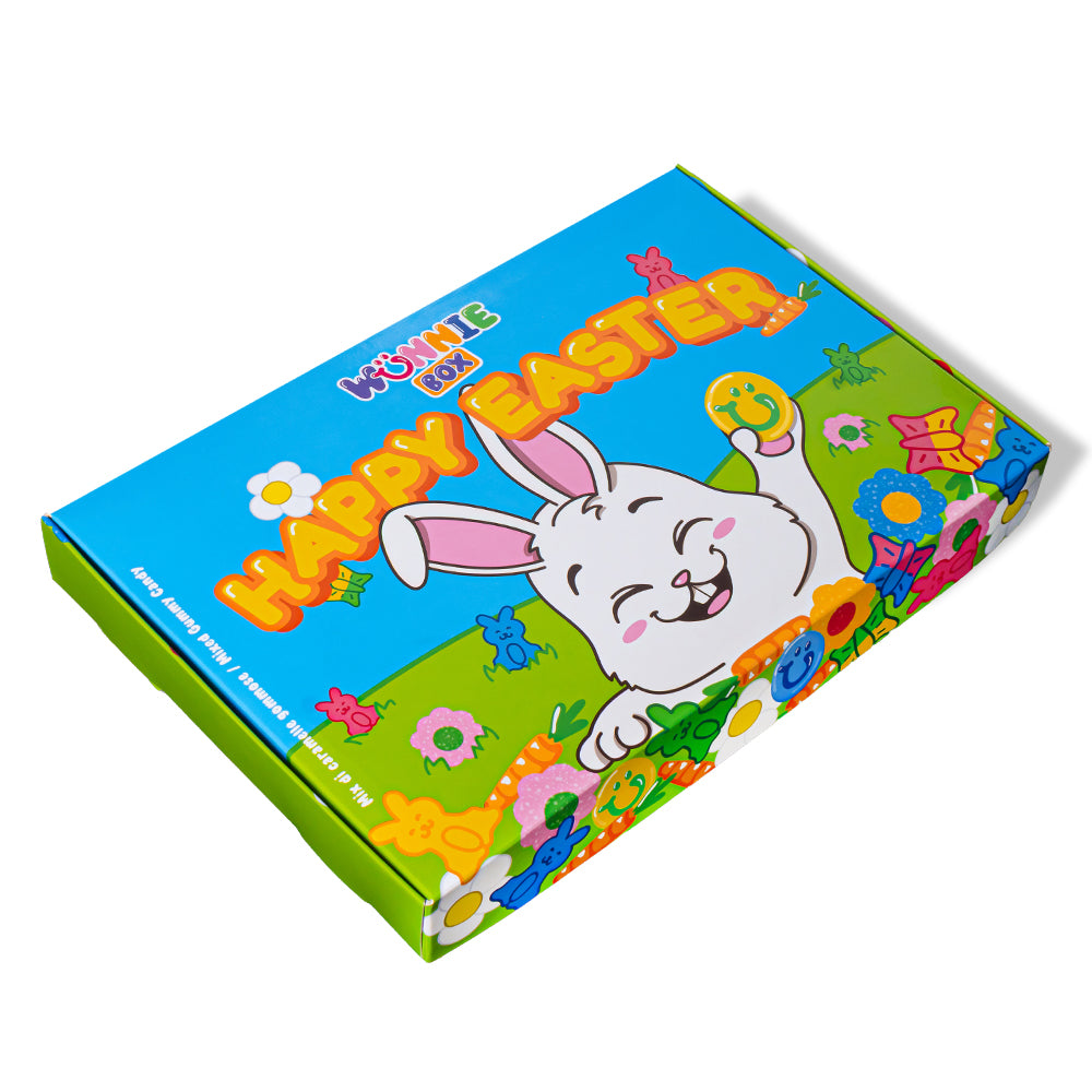 Wunnie box "Happy Easter", box of gummy candies and marshmallows with 10 surprise flavors weighing 1 kg 