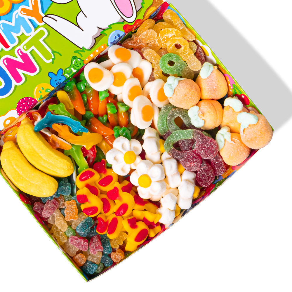 Wunnie box "Happy Easter", box of gummy candies and marshmallows with 10 surprise flavors weighing 1 kg 