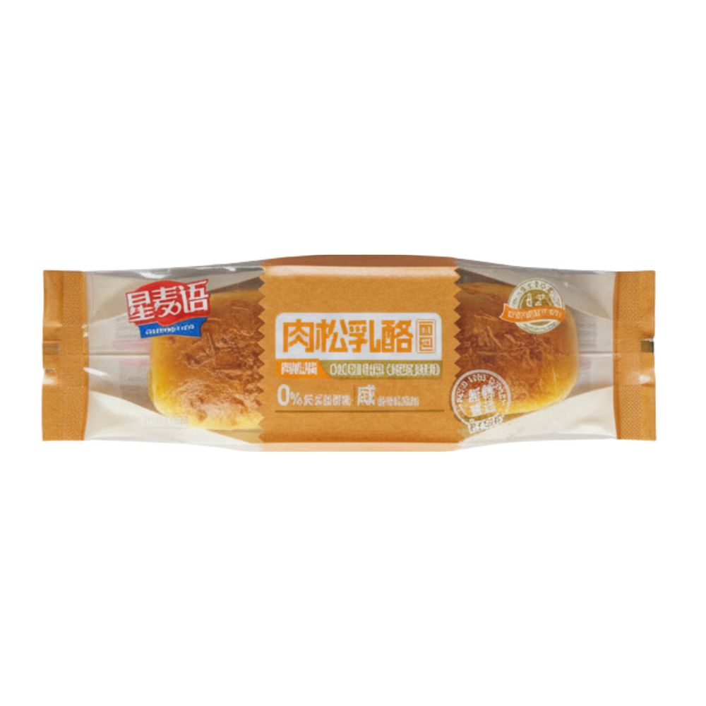 Xing Mai Yu Chicken Floss Cheese Bread, panino ripieno di pollo e formaggio da 80g (Confezione da 36).