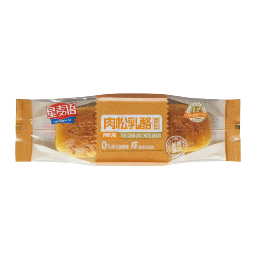 Xing Mai Yu Chicken Floss Cheese Bread, panino ripieno di pollo e formaggio da 80g (Confezione da 36).