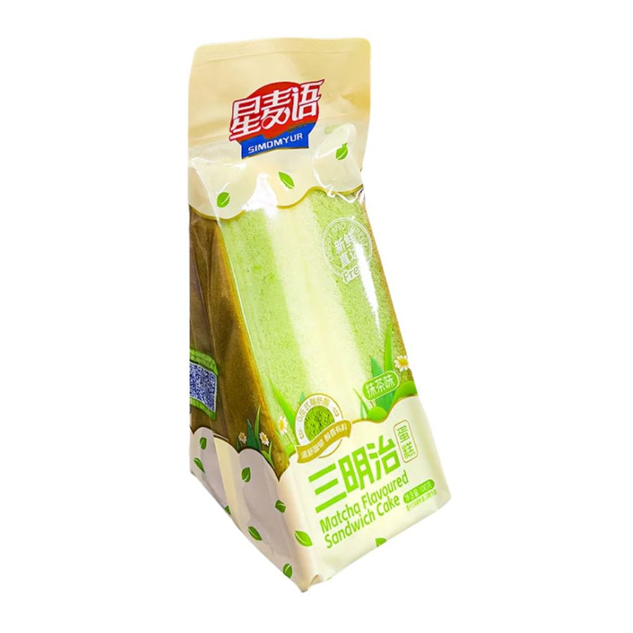 Xing Mai Yu Matcha Flavoured Sandwich Cake, torta al gusto di matcha ripiena da 100g (Confezione da 32).