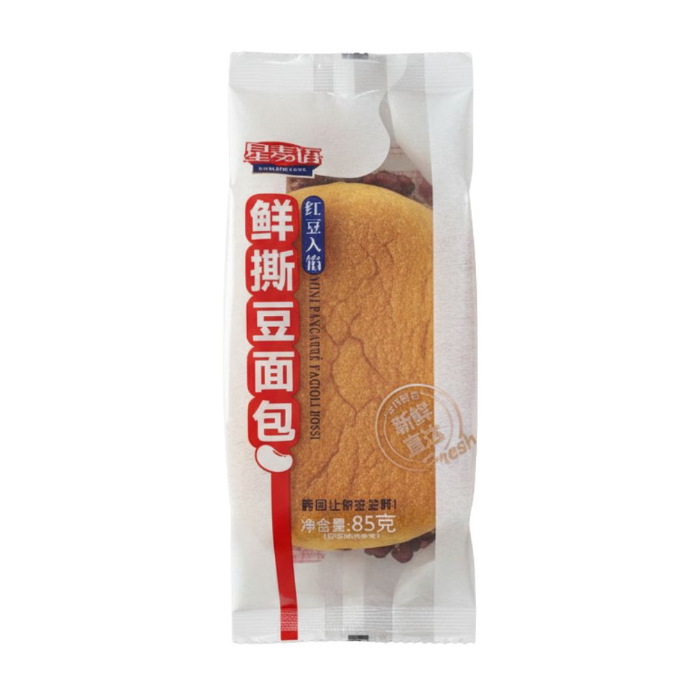 Xing Mai Yu Mini Pancarré Fagioli Rossi, mini pancarré ripieno di fagioli rossi da 85g (Confezione da 24).