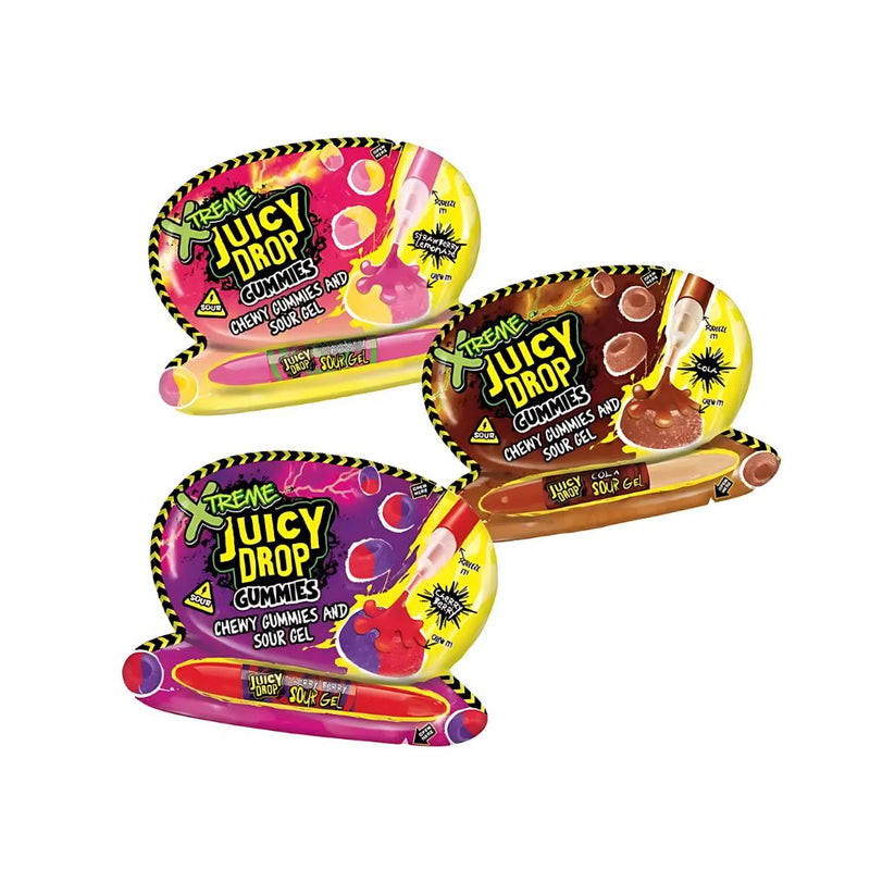 Confezione da 12, caramelle gommose e gel gusti assortiti da 57g Xtreme Juicy Drop.