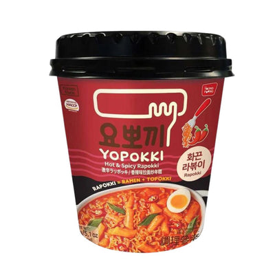Confezione da 16, Yopokki Hot &amp; Spicy Cup Rapokki da 145g.