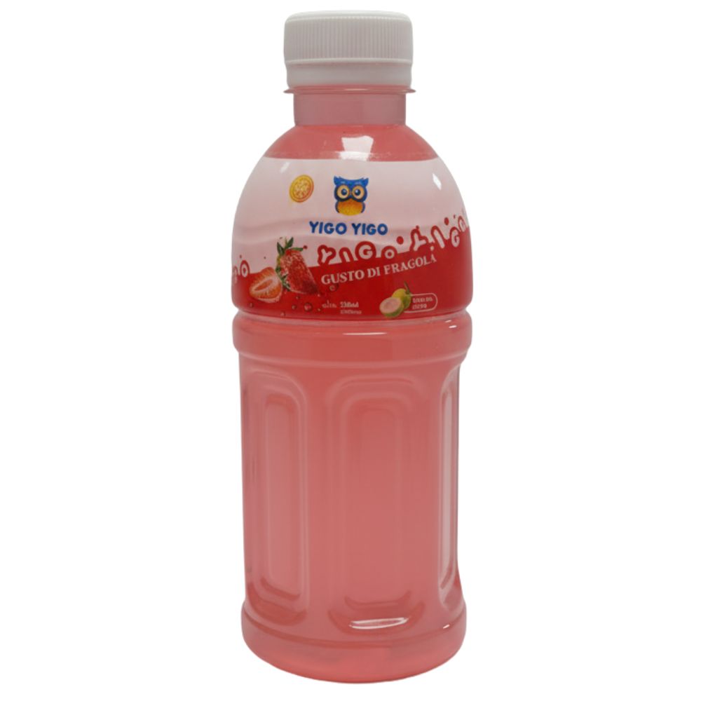 Yigo Yigo Fragola, bevanda al gusto di fragola con nata de cocco da 320ml (Confezione da 24).