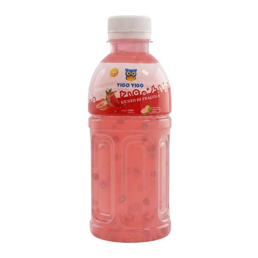 Yigo Yigo Fragola, bevanda al gusto di fragola con nata de cocco da 320ml (Confezione da 24).
