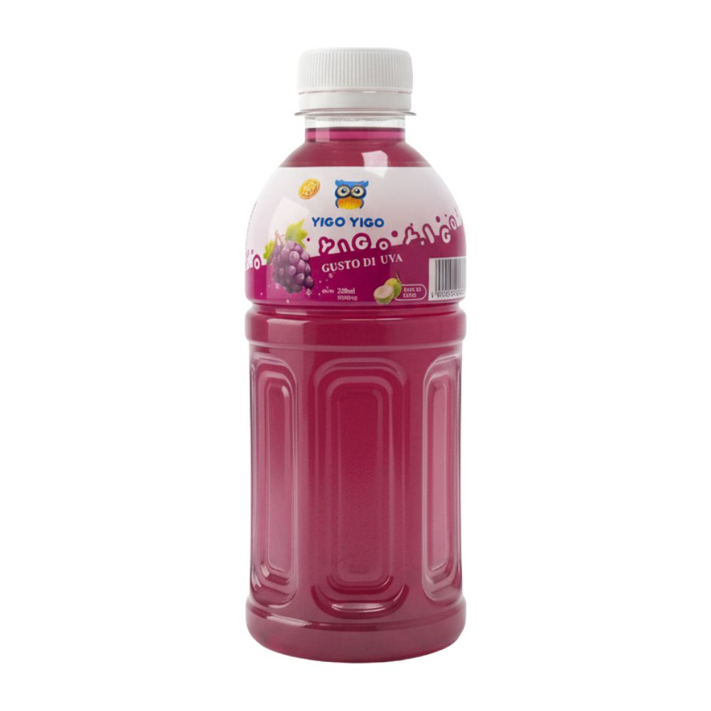 Yigo Yigo Uva, bevanda al gusto di uva con nata de cocco da 320ml (Confezione da 24).