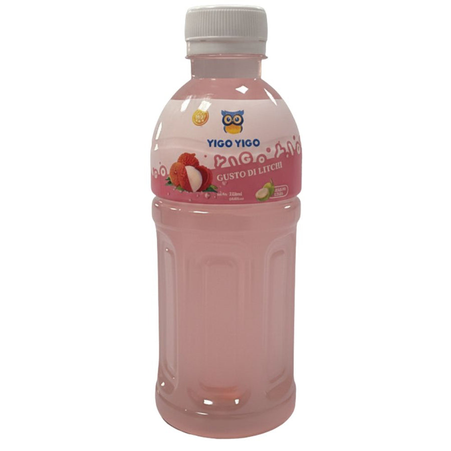 Yigo Yigo Litchi, bevanda al gusto di litchi con nata de cocco da 320ml (Confezione da 24).
