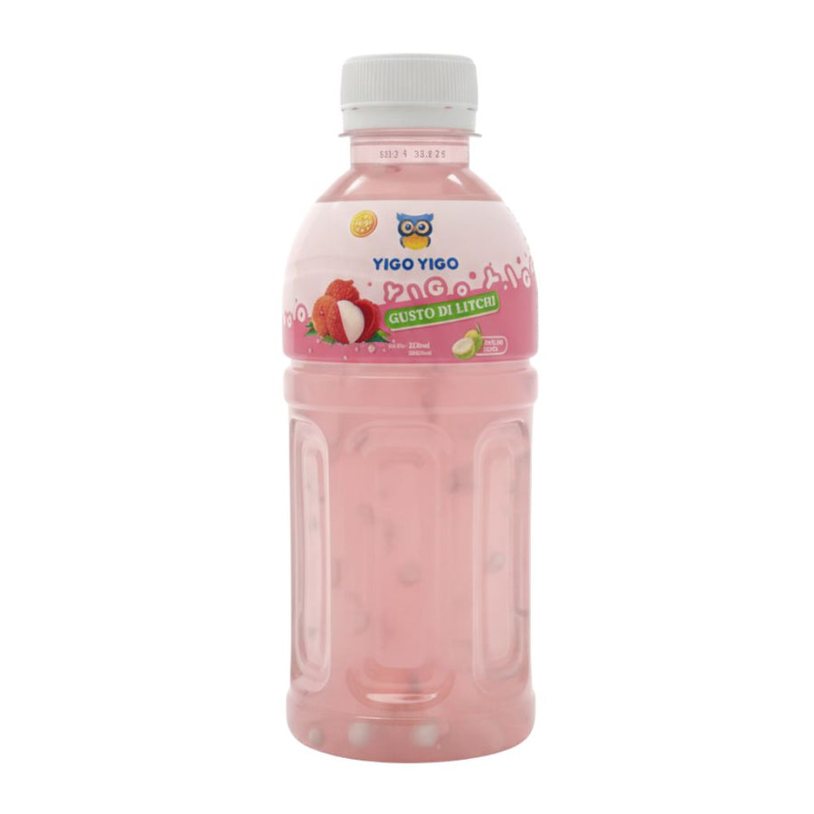 Yigo Yigo Litchi, bevanda al gusto di litchi con nata de cocco da 320ml (Confezione da 24).
