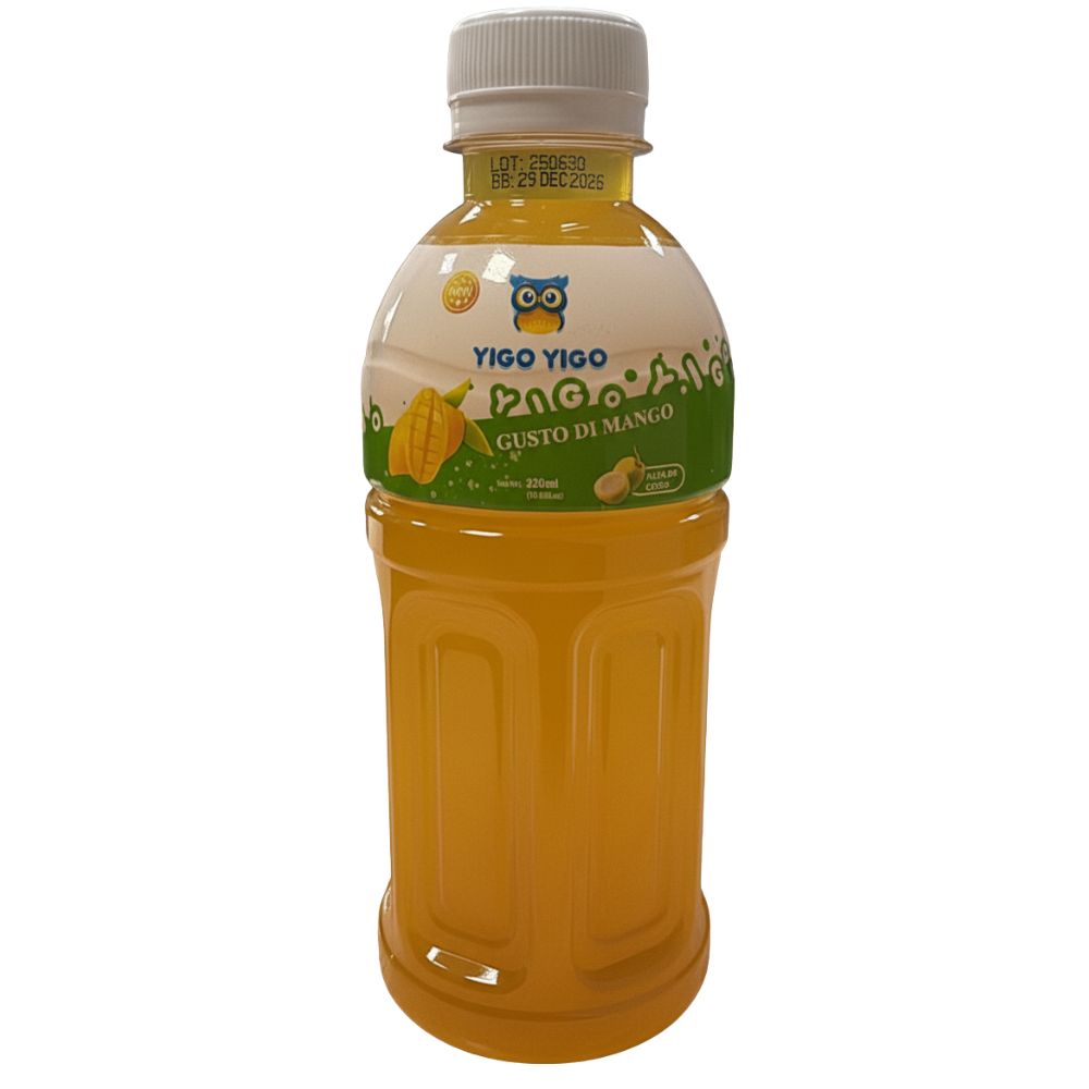 Yigo Yigo Mango, bevanda al gusto di mango con nata de cocco da 320ml (Confezione da 24).