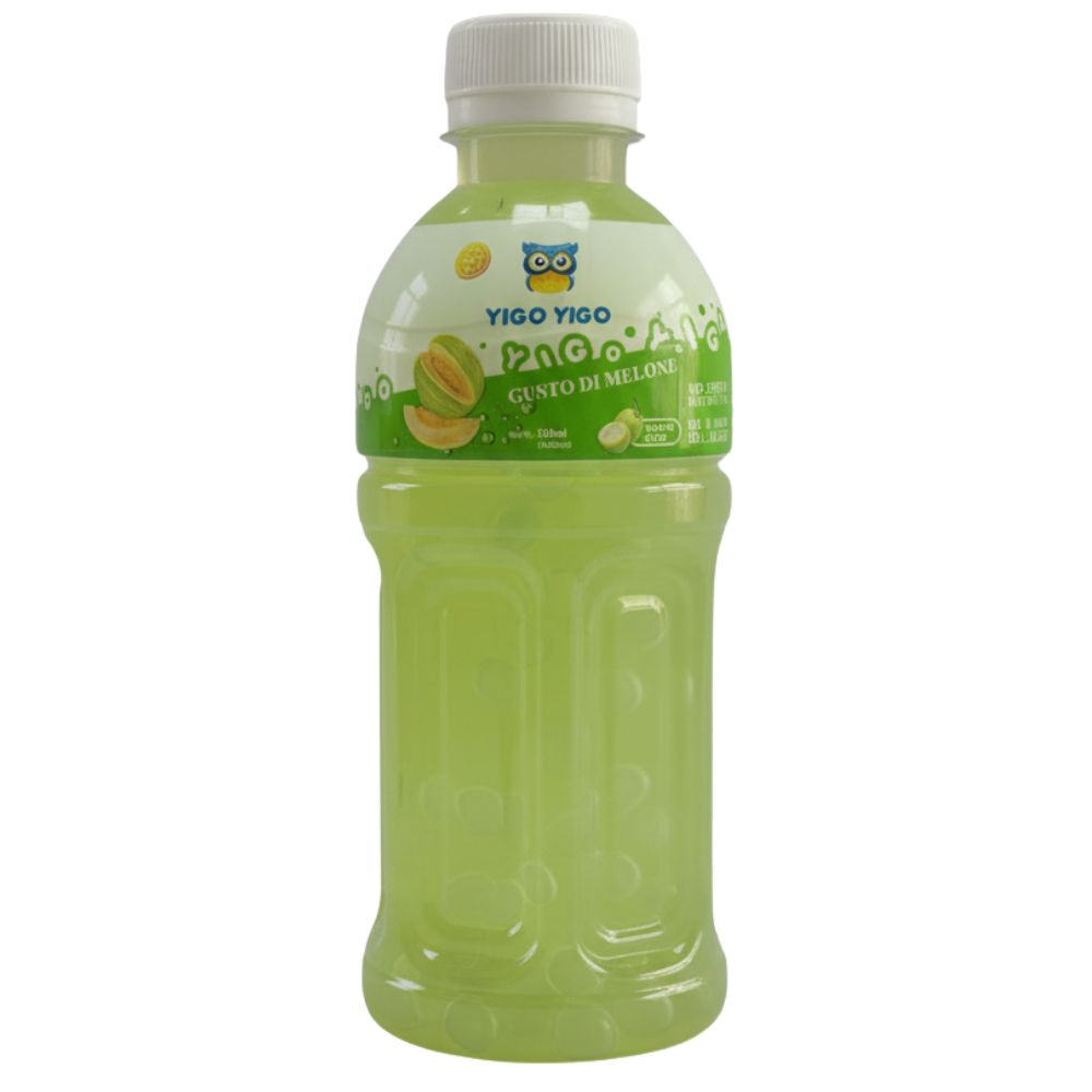 Yigo Yigo Melone, bevanda al gusto di melone con nata de cocco da 320ml (Confezione da 24).