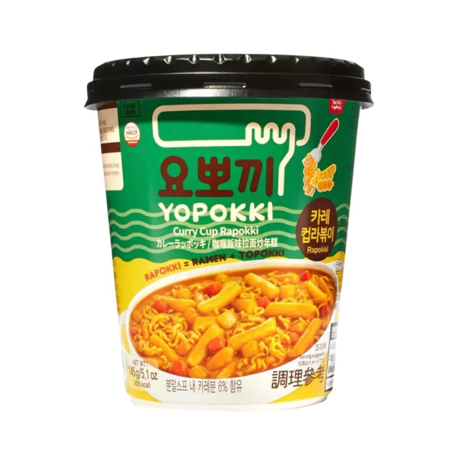 Confezione da 16, Yopokki Curry Cup Rapokki da 145g.