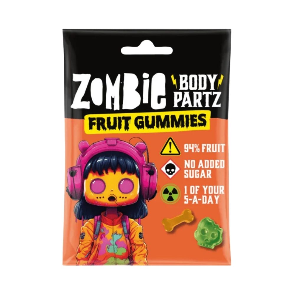 Zombie Body Partz Fruit Gummies, fruit-flavored gummy candies 35g (Pack of 12) 