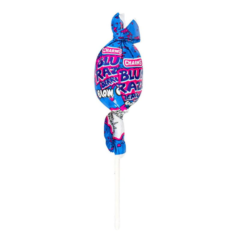 Confezione da 48, lecca lecca al gusto di lampone blu Charms.