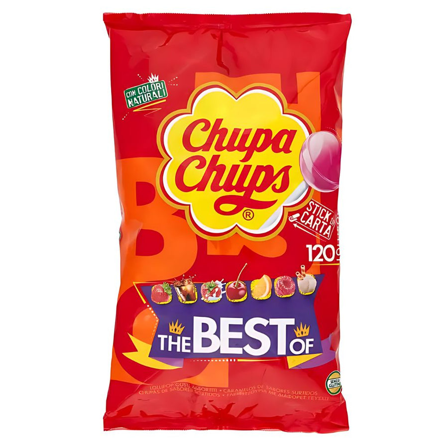 Confezione da 120 pezzi, lecca lecca con gusti assortiti da 12g Chupa Chups.